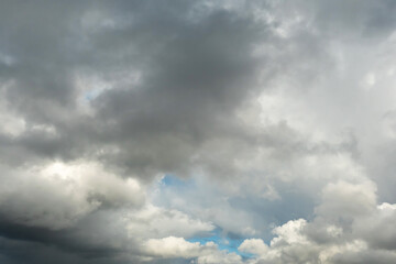 Dramatic sky with clouds and space for text. Nature background