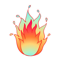Fire flame icon vector illustration isolated on white