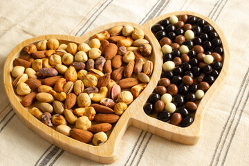 Mixed nuts and chocolate balls