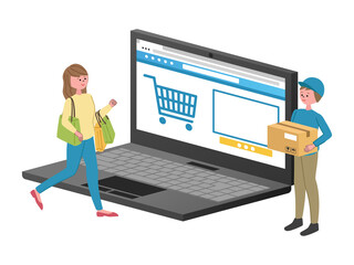 ネットショッピングのイラスト