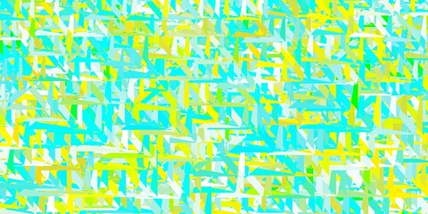 Light blue, yellow vector background with polygonal forms.