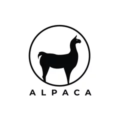 Foto auf Alu-Dibond alpaca silhouette logo design inspiration © Roossoo