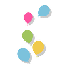 Flying balloon vector
