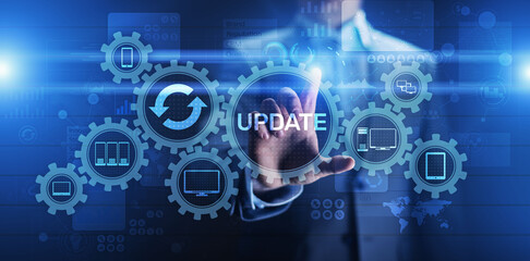Fototapeta premium Update System Upgrade Software version technology concept on virtual screen