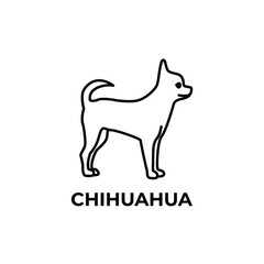 chihuahua dog outline pet animal logo design vector