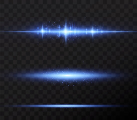 Introducing the effects of vector neon light sets. Glowing blue abstract line. Suitable for transparent lens flare effect.  Collection effect light blue line png. © Sergey