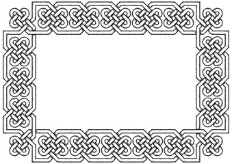 Frame with Celtic knots, with shadows. Linear border made with Celtic knots for use in designs for St. Patrick's Day.