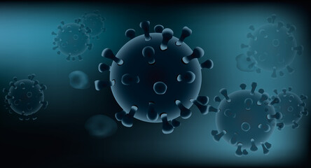 Virus Background. Microbiology vector concept. corona virus 2019-ncov flu outbreak. Microscopic organism. close-up Vector background
