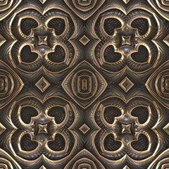 Embossed Ornament Pattern Shiny Gold Texture