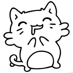 happy cartoon cat drooling