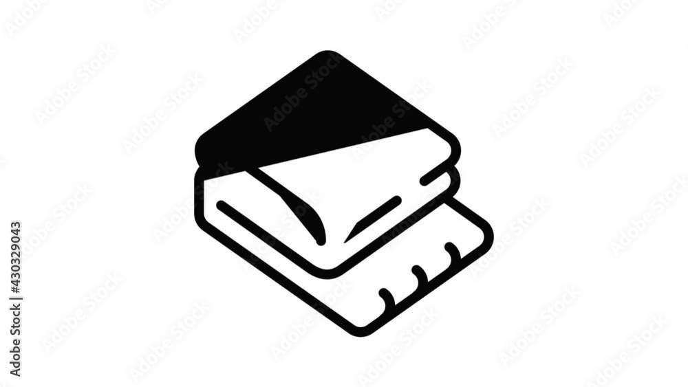 Poster arranged towel icon animation outline best object on white background