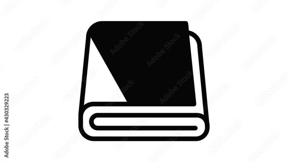 Poster clean towel icon animation outline best object on white background