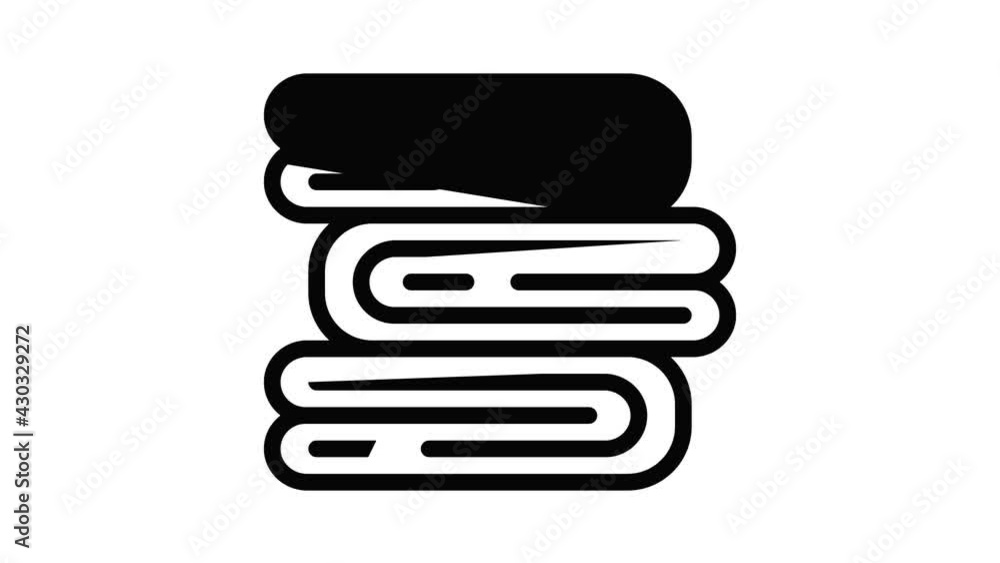 Poster towel stack icon animation outline best object on white background