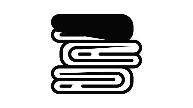 Towel stack icon animation outline best object on white background
