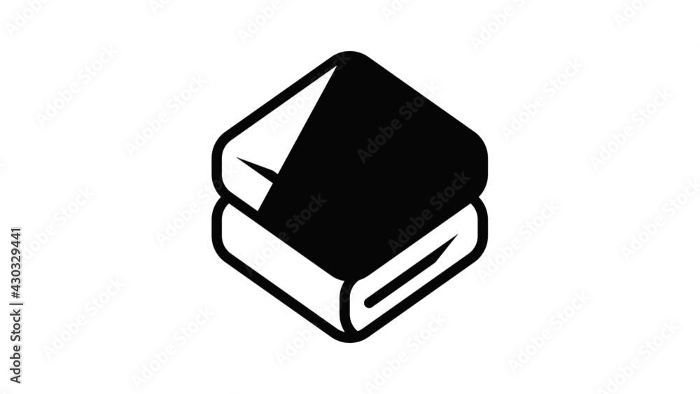 Poster spa towel stack icon animation outline best object on white background