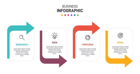 Infographic design with icons and 4 options or steps. Thin line vector. Infographics business concept. Can be used for info graphics, flow charts, presentations, web sites, banners, printed materials.