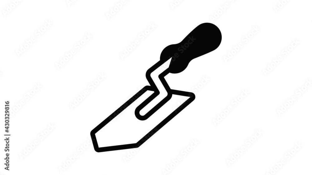 Poster apiary trowel icon animation outline best object on white background