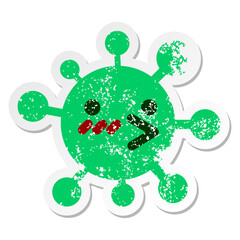 blushing bird virus distressed sticker