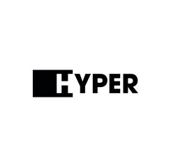 Hyper cloth brand logo. Hyper brand typography logo. 