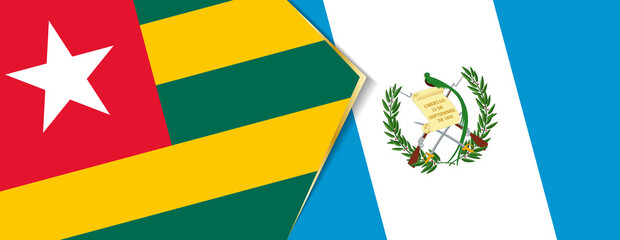 Togo and Guatemala flags, two vector flags.
