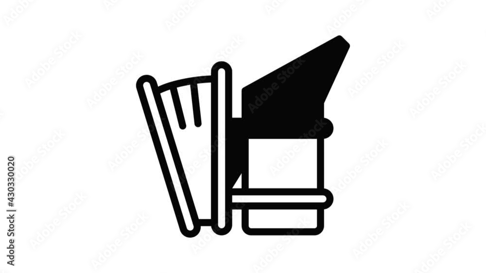 Poster apiary smoker icon animation outline best object on white background