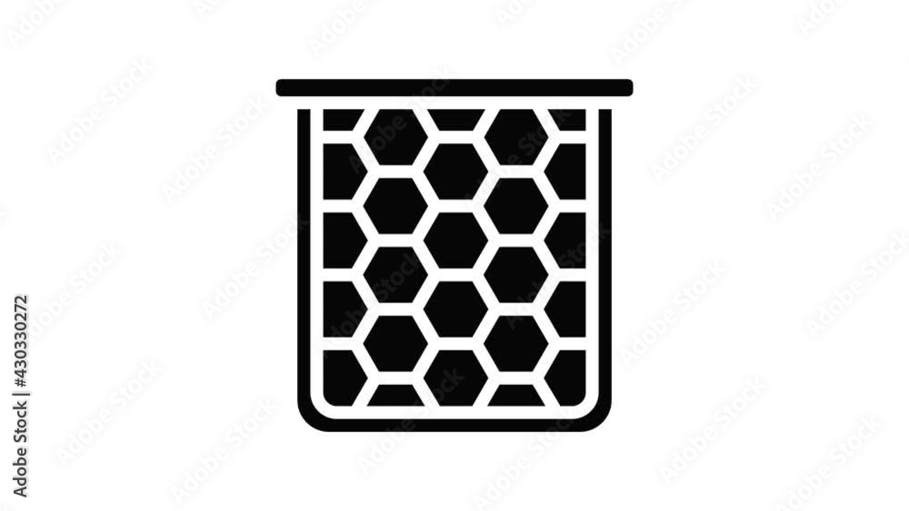 Poster honey frame icon animation outline best object on white background