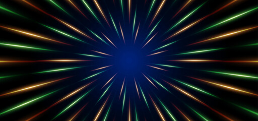 Vector illustration orange green speed light background