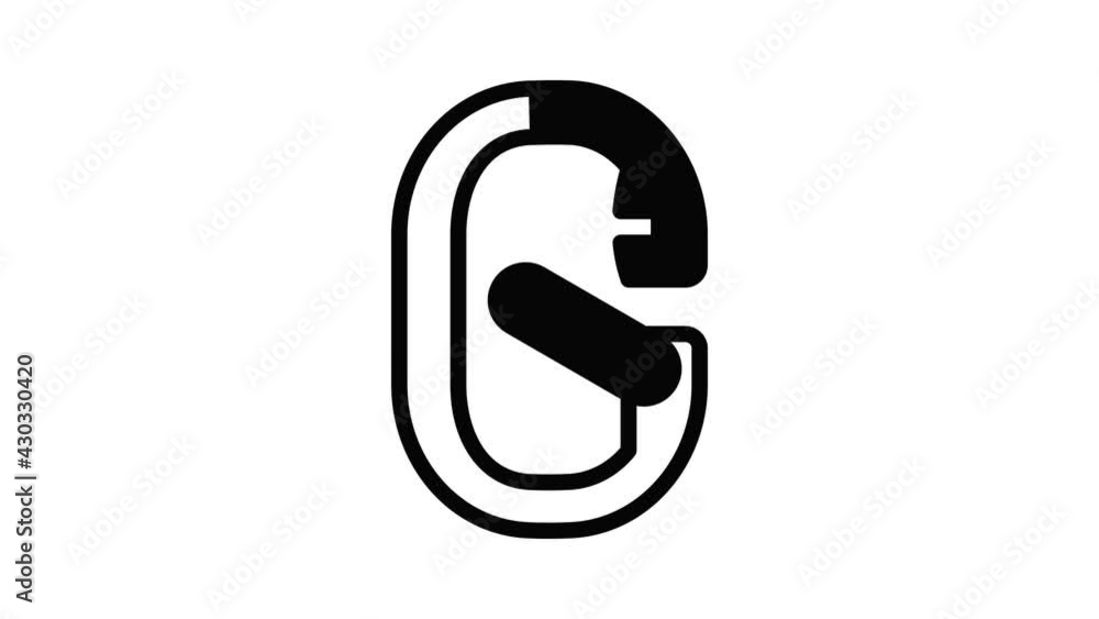 Poster open carabine icon animation outline best object on white background