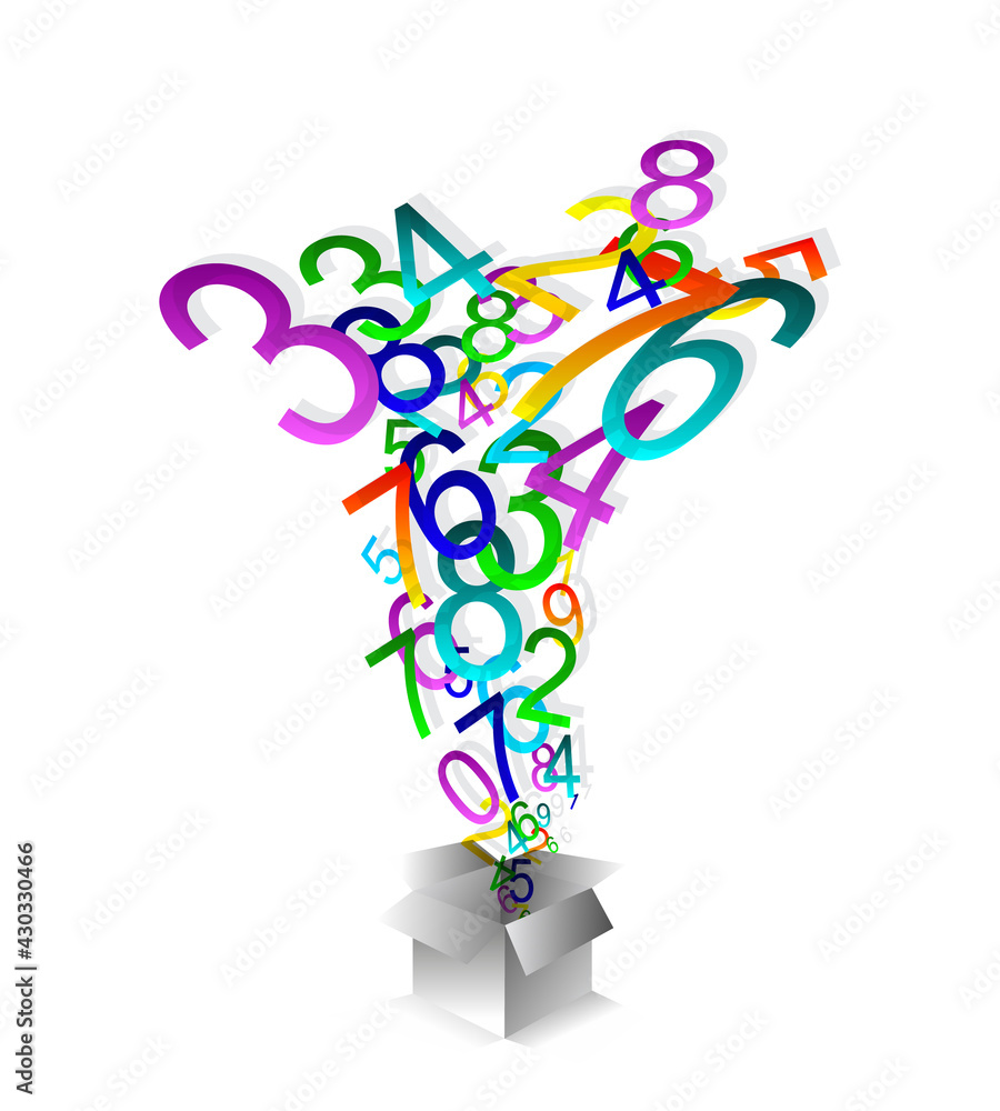 Aufkleber abstract background with colorful numbers. simple design template. jpeg illustration