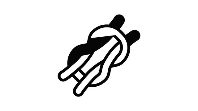 Rope knot icon animation outline best object on white background
