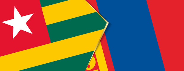 Togo and Mongolia flags, two vector flags.