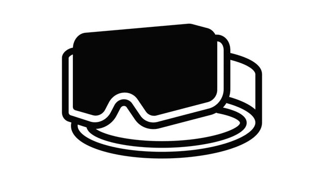 Ski goggles icon animation outline best object on white background