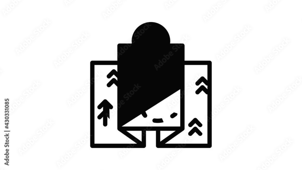 Poster travel map route icon animation outline best object on white background