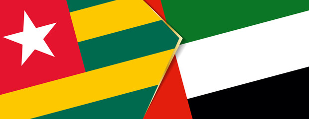 Togo and United Arab Emirates flags, two vector flags.
