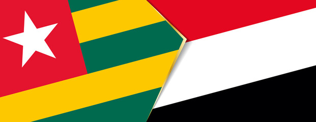 Togo and Yemen flags, two vector flags.