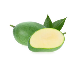 green mango isolated on white background