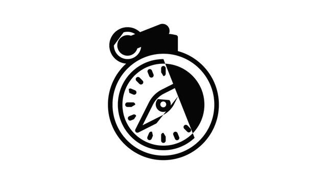 Hand compass icon animation outline best object on white background