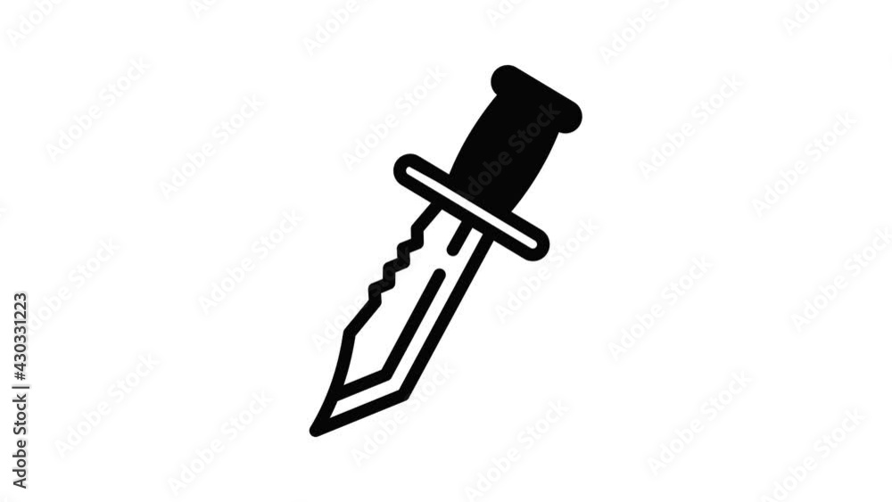 Poster knife icon animation outline best object on white background