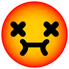 cute dead face circle