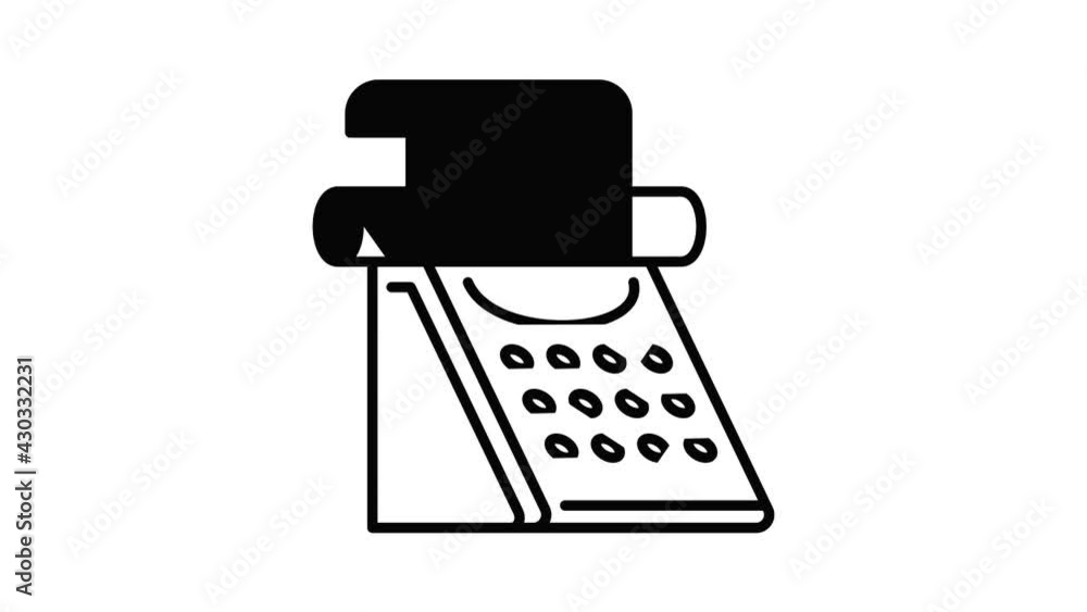 Poster classic typewriter icon animation outline best object on white background