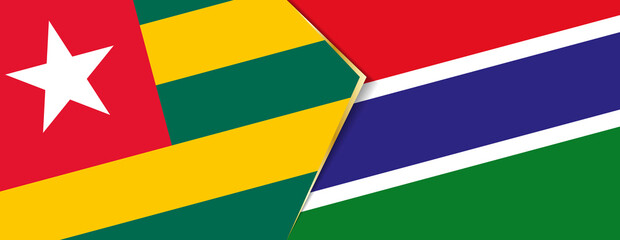 Togo and Gambia flags, two vector flags.