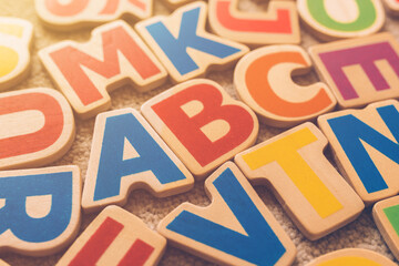 ABC, learning letters of the alphabet concept