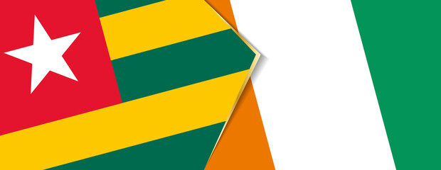 Togo and Ivory Coast flags, two vector flags.