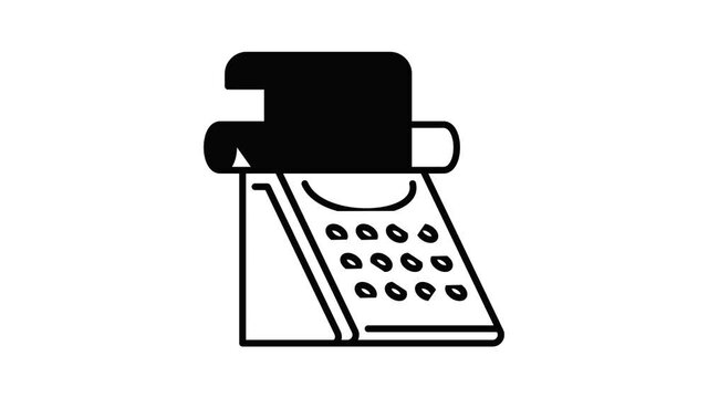 Classic typewriter icon animation outline best object on white background