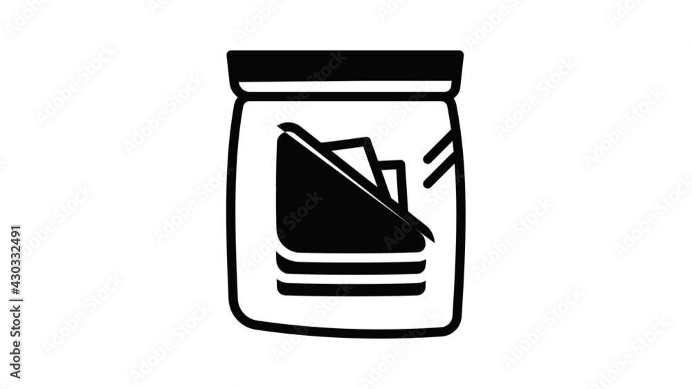 Poster lunchbox transparent package icon animation outline best object on white background