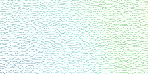 Dark Blue, Green vector background with bent lines.