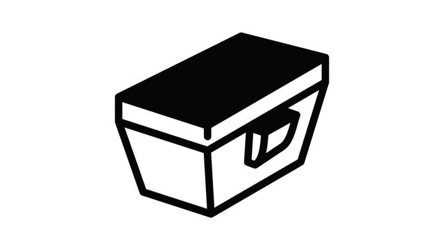 Square lunch box icon animation outline best object on white background