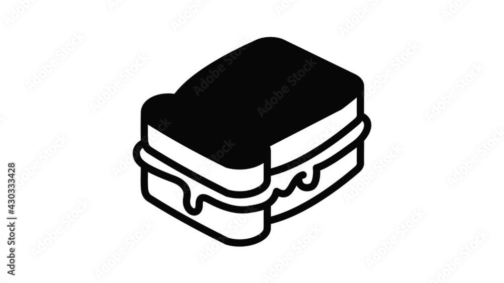Poster peanut butter icon animation outline best object on white background