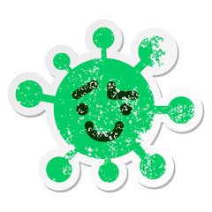 simple raised eyebrow virus distressed sticker