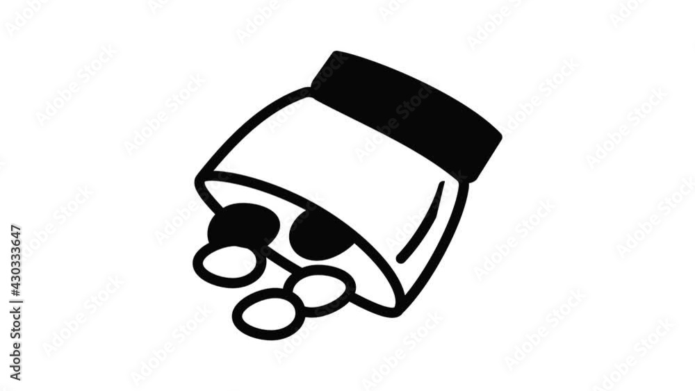 Poster peanut package icon animation outline best object on white background